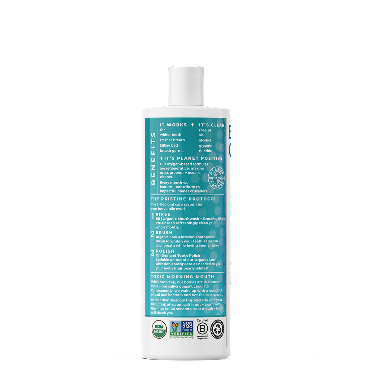 BR | Organic Mouthwash + Brushing Rinse | Peppermint