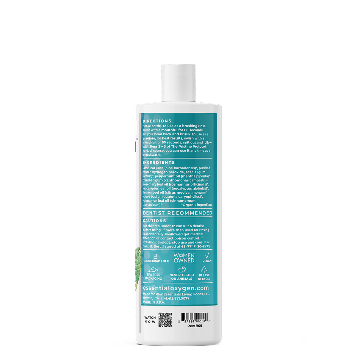 BR | Organic Mouthwash + Brushing Rinse | Peppermint