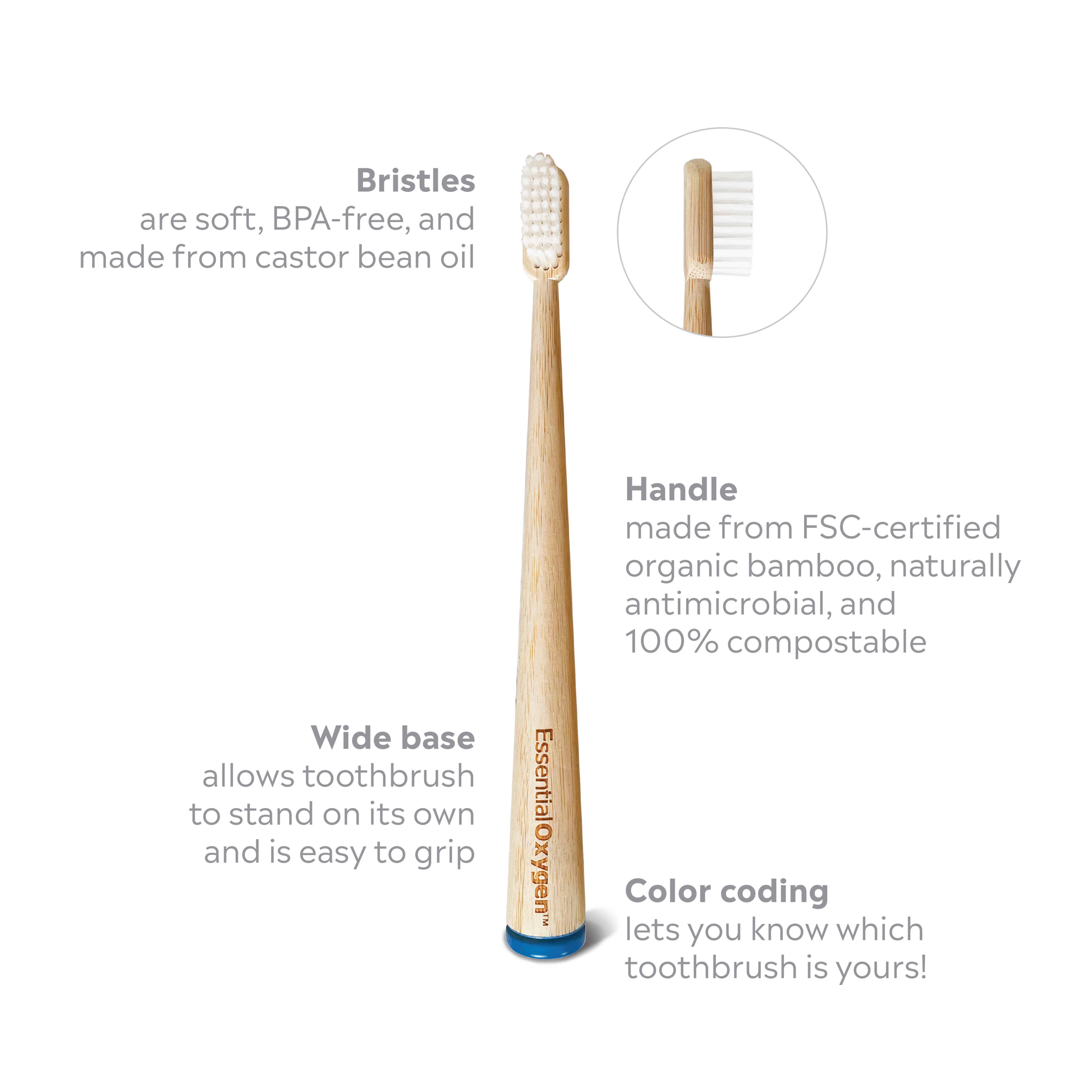 Organic Bamboo Toothbrushes | 2 Pack