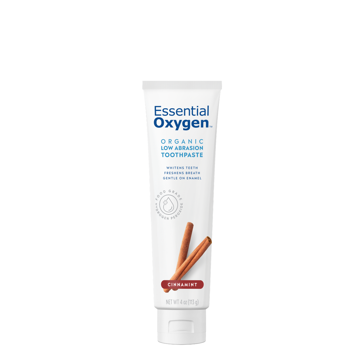 Low Abrasion Organic Toothpaste Cinnamint | Essential Oxygen