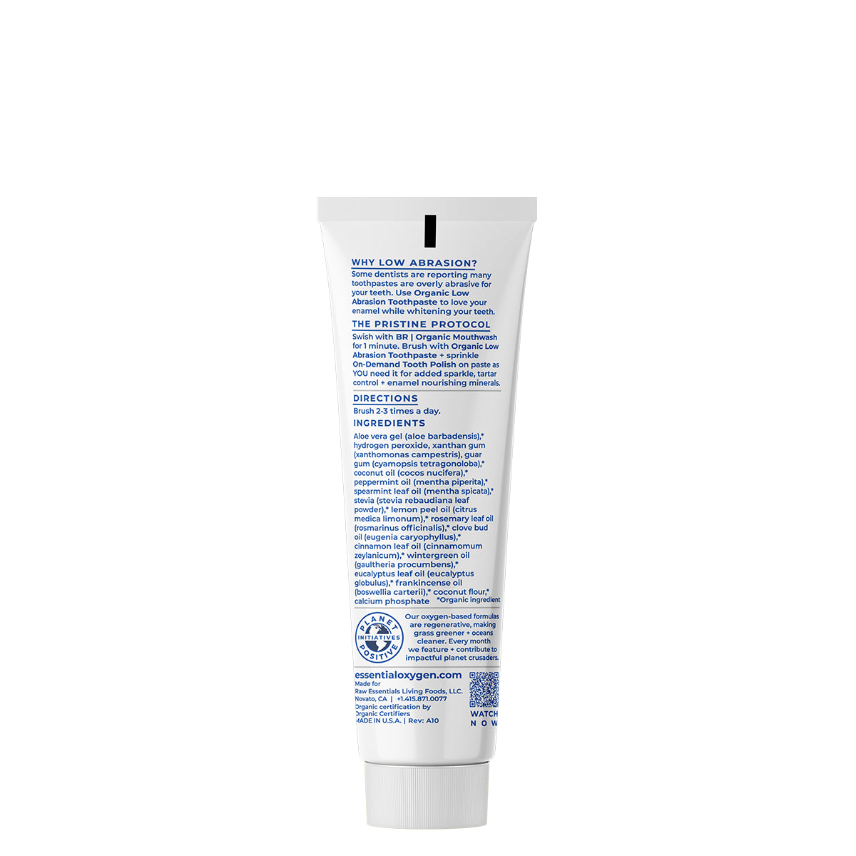 Organic Low Abrasion Toothpaste | Peppermint
