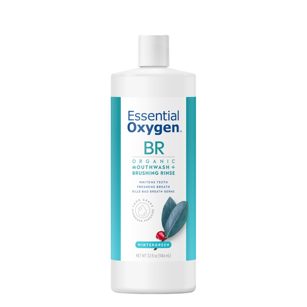 BR Organic Wintergreen Mouthwash + Brushing Rinse | Essential Oxygen